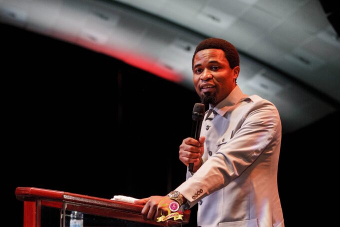 Apostle Micheal Orokpo preaching during the Saturday, 4 April 2026, service at Jesus Calls Worship Center, Matsapha. Photo by JCWC Matsapha First Branch.