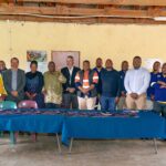 EEC Managing Director Ernest S. Sipho Mkhonta, senior management, the Sibanye Engineering and RSV Minerals Joint Venture team and Malindza community leaders during the contractor introduction at Malindza Umphakatsi. Photo: EEC.