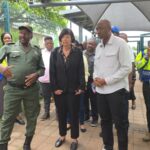Mozambique Minister of Transport and Logistics João Matlombe and South African Transport Minister Barbara Creecy pictured during their joint visit to the Ressano Garcia border post to review progress on the implementation of the one-stop border post between Mozambique and South Africa. Photo: Supplied