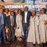 Lesotho Deputy Prime Minister Nthomeng Majara, LNDC Chief Executive Officer Thabo Khasipe, Minister of Trade Industry and Business Development Mokhethi Shelile and other dignitaries and industry leaders pose for a group photo during the official launch of the Letsema Strategy 2026 to 2031 at Avani Maseru. Photo: Supplied