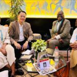 Botswana Tourism Organisation Board Member Olivia Adams and China Ready Chief Executive Marcus Lee pictured during their strategic meeting on the sidelines of World Travel Market Africa 2026 in Cape Town. Photo: Supplied