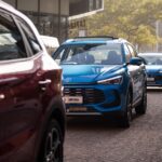 MG3 and MG ZS Pro vehicles lined up during a media test drive hosted in Cape Tow