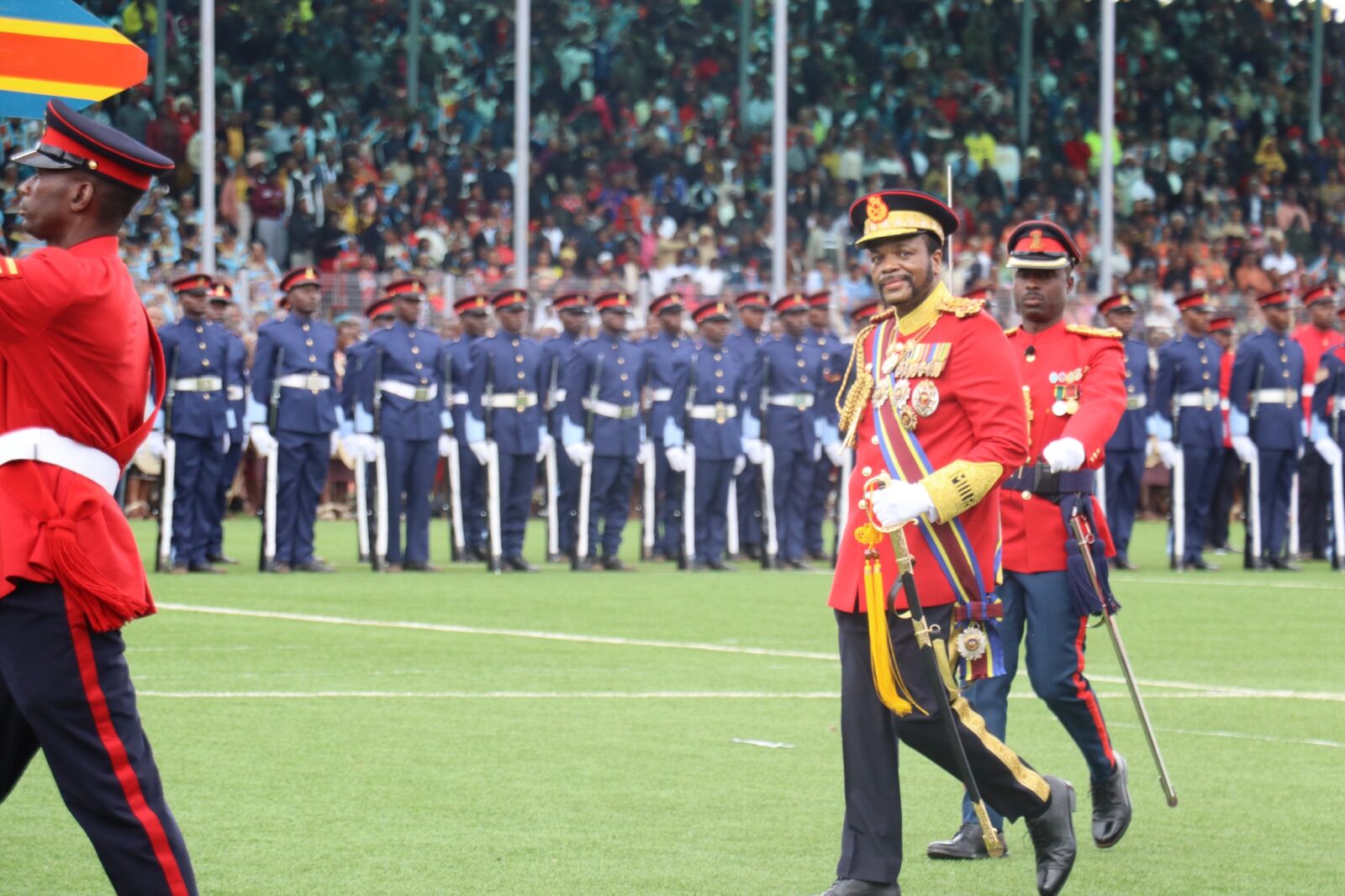 King Mswati III at Somhlolo National Stadium during his Ruby Jubilee celebrations, Friday April 25, 2026.