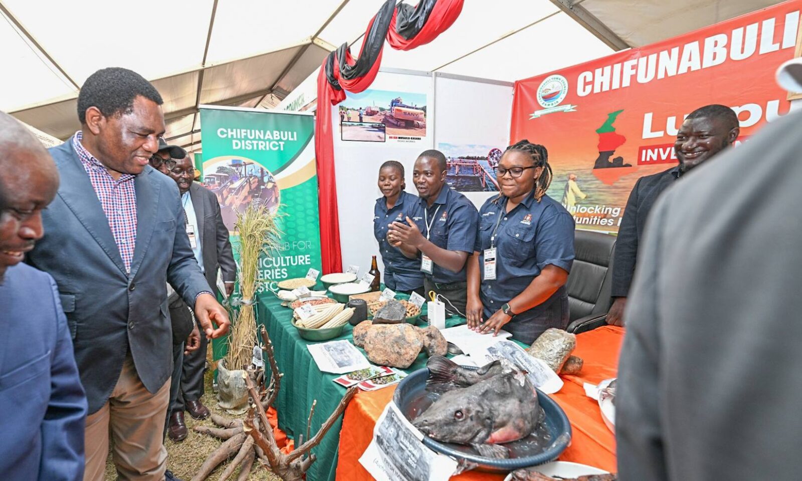 President Hakainde Hichilema at the 2026 Luapula Investment Expo, Kaole Stadium, Mansa, Friday April 25, 2026.