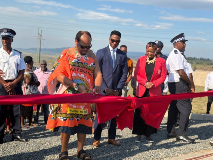HRH Prince Sicalo cuts the ribbon at the official commissioning of the Satellite Gateway at the Starlink initiative in Eswatini, representing His Majesty King Mswati III at the historic occasion.