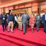 Zambian President Hakainde Hichilema, Inyatsi Group Holdings executive chairman Michelo Shakantu and Eswatini's Minister of Natural Resources and Energy, HRH Prince Lonkhokhela, tour the International Convention Centre in Ezulwini on April 26, 2026. Photo: State House Media