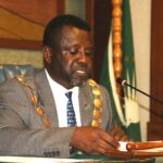 Walvis Bay Mayor Johannes Shimbilinga addresses councillors at the Ordinary Council Meeting on 28 April 2026. Photo: Municipality of Walvis Bay