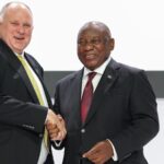 MTN South Africa CEO Ferdi Moolman with President Cyril Ramaphosa