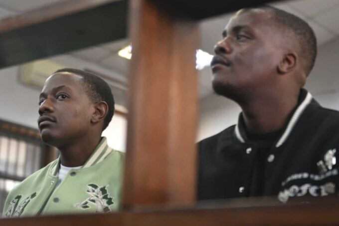 Bellarmine Mugabe and Tobias Matonhodze in the Alexandra Magistrate’s Court on 17 April. Picture: Nigel Sibanda