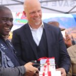 : Minister of Health Selibe Mochoboroane and U.S. Chargé d’Affaires Tobias Bradford launch lenacapavir in Botha-Bothe. Photo by US Embassy Maseru