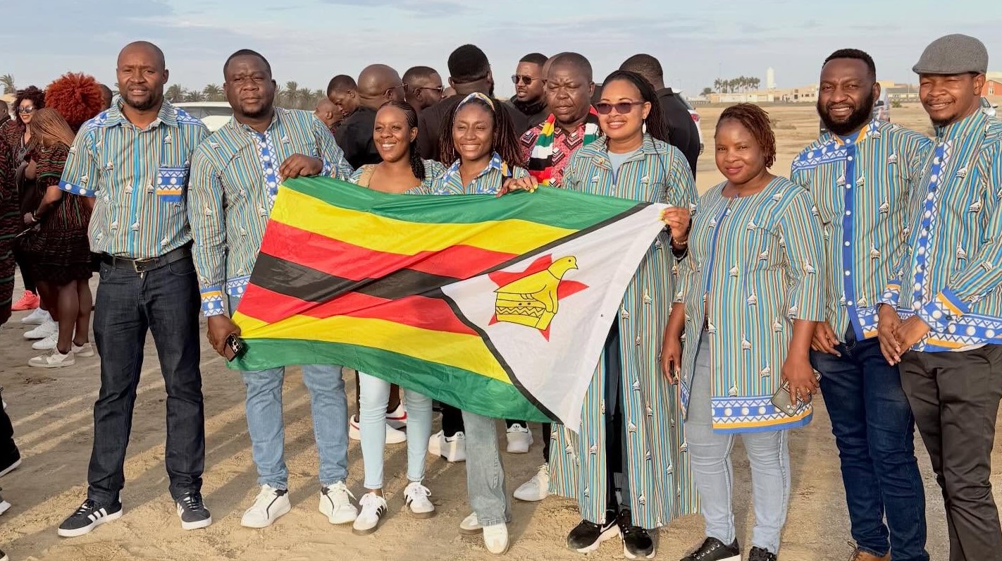 Zimbabwe Revenue Authority athletes and officials in Swakopmund, Namibia, during the 2026 Southern African Inter Revenue Administration Games, where they are representing their country and institution in various sporting codes.