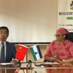Dr Retšelisitsoe A Matlanyane and Chinese Ambassador Yang Xiaokun during the signing of the debt waiver agreement in Maseru on April 9, 2026.