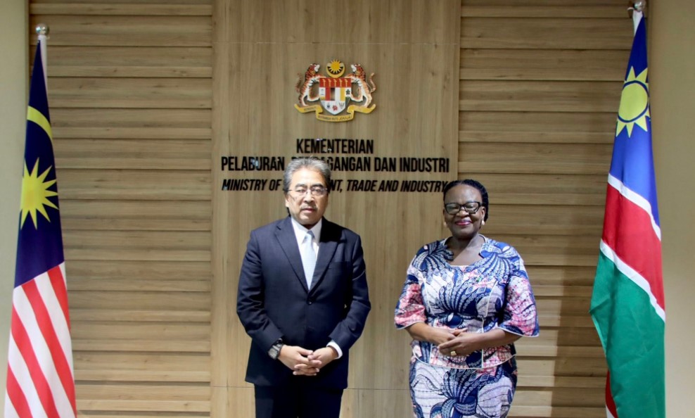 Namibia's Minister of International Relations and Trade, Selma Ashipala-Musavyi, meets Malaysia's Minister of Investment, Trade and Industry, Datuk Seri Johari bin Abdul Ghani, in Kuala Lumpur on April 21, 2026