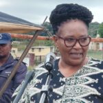 Deputy Prime Minister Thulisile Dladla addresses the Kuyenteka Shiselo Teenage Pregnancy Campaign at Ngudzeni FEA Sports Ground in the Shiselweni Region,