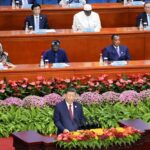 Chinese President Xi Jinping addresses the opening ceremony of the Forum on China-Africa Cooperation summit in Beijing on September 5, 2024. Photo: Kyodo News/Getty Images
