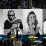 Flyer for the MTN Bushfire Arts Round Table x Africa Rising Music Conference online workshop on 16 April 2026, featuring panelists Pamela Owusu-Brenyah, Sevi Spanoudi, Thamsanqa ‘KrTC’ Sibandze, and moderator Sarah Jane Nicholson.