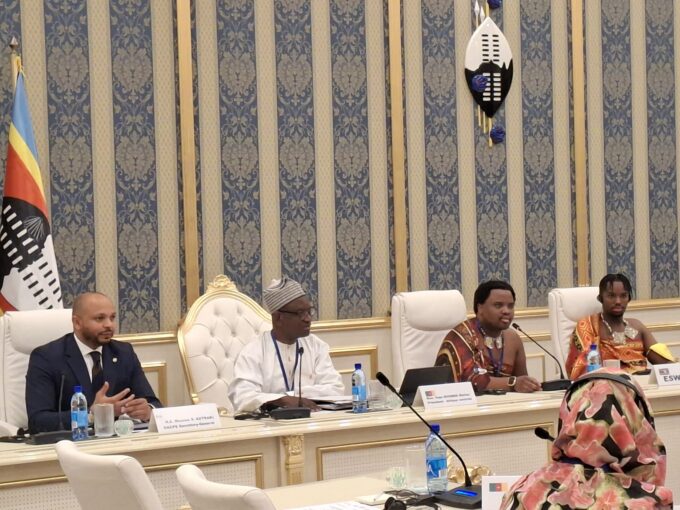HRH Prince Lindani, Eswatini's parliamentary representative to the OACPS, addresses delegates at the opening of the OACPS Central Africa Region Parliamentary Group Meeting at the ICC Ezulwini Palazzo, Thursday, 7 May 2026.