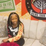 Uncle Waffles speaks to journalists, including Swazi24, following her debut performance at the 19th edition of the MTN Bushfire Festival in Malkerns. | Photo: Adekunle Owolabi/Swazi24
