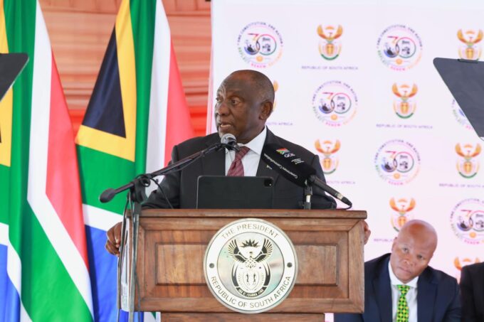 President Cyril Ramaphosa at the TRC Housing Reparations Launch, 7 April 2026. Photo: GCIS