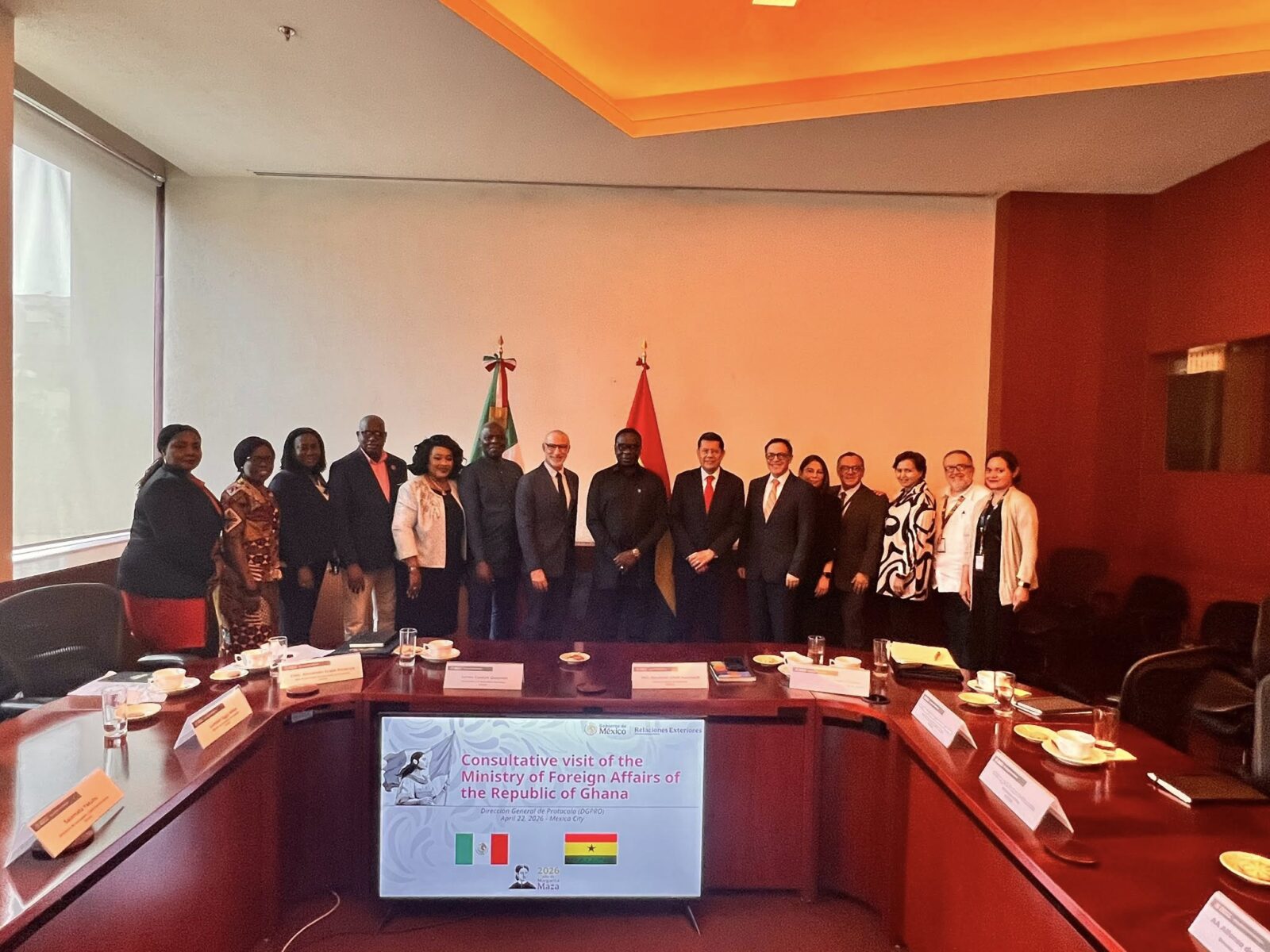 Ghana's Deputy Foreign Affairs Minister James Gyakye Quayson meets with Mexican authorities and members of the diplomatic corps during a consultative visit to Mexico. Photo: Ministry of Foreign Affairs, Ghana