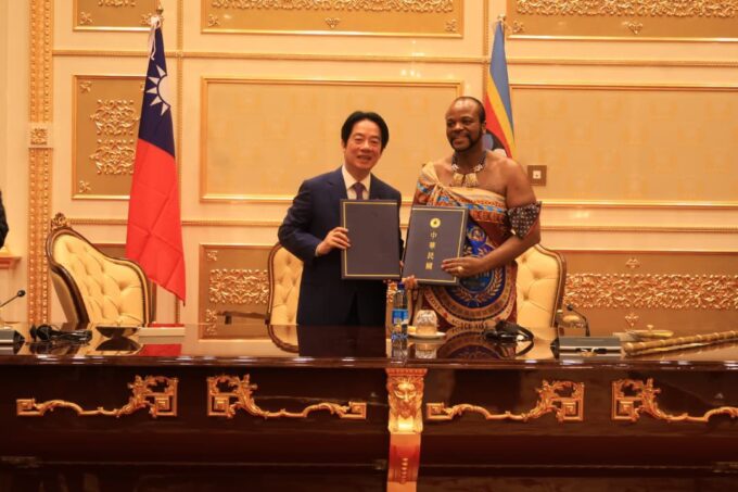 King Mswati III and Taiwan President Lai Ching-te pose together at Mandvulo Grand Hall during the latter's state visit to the Kingdom on Saturday. | Photo: Eswatini Financial Times