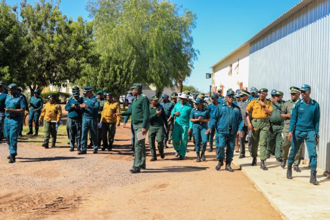 Representatives from SADC Corrections/Prisons/Penitentiary Services touring Hardap Correctional facility in Mariental, Namibia. Photo by HMCS