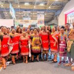 Tourism Minister Jane Mkhonta-Simelane and Eswatini Tourism Authority CEO Vusie Dlamini pictured with Team Eswatini at Africa's Travel Indaba 2026 in Durban this week. Photo by Eswatini Tourism