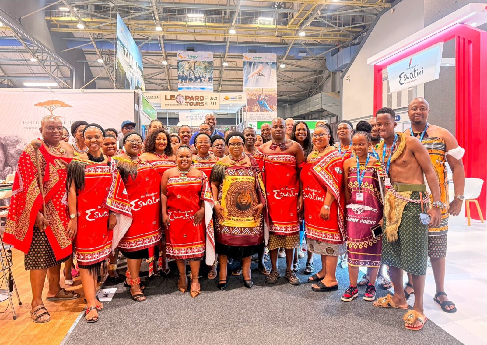 Tourism Minister Jane Mkhonta-Simelane and Eswatini Tourism Authority CEO Vusie Dlamini pictured with Team Eswatini at Africa's Travel Indaba 2026 in Durban this week. Photo by Eswatini Tourism