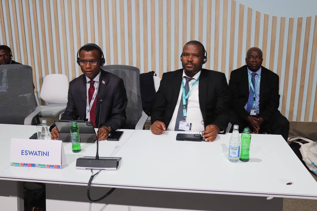 Minister of Housing and Urban Development Appolo Maphalala and Minister of Tinkhundla Administration and Development Sikhumbuzo Dlamini at the World Urban Forum in Baku, Azerbaijan