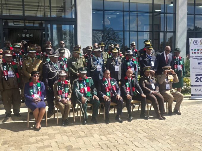 His Majesty's Correctional Services Deputy Commissioner General Bongani Khumalo (centre) with delegates attending the SADC Heads of Corrections/Prisons/Penitentiary Services Annual Conference in Salima, Malawi.