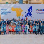 Delegates from OACPS and European Union member states gather for a group photo during the first Africa-EU Parliamentary Assembly, hosted by the Kingdom of Eswatini at the Ezulwini Palazzo ICC from 7 to 14 May 2026.