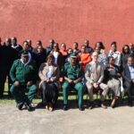 HMCS, European Union and Baphalali Eswatini Red Cross Society officials pose for a picture on the first day of the workshop on Monday. Photo by HMCS