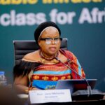 Minister of Tourism and Environmental Affairs Jane Mkhonta-Simelane addresses delegates at the NEISA Conference in Rwanda.