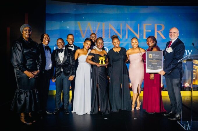 Rail Industry Awards recipients pose with their accolades at a previous ceremony hosted by the Railway Safety Regulator.
