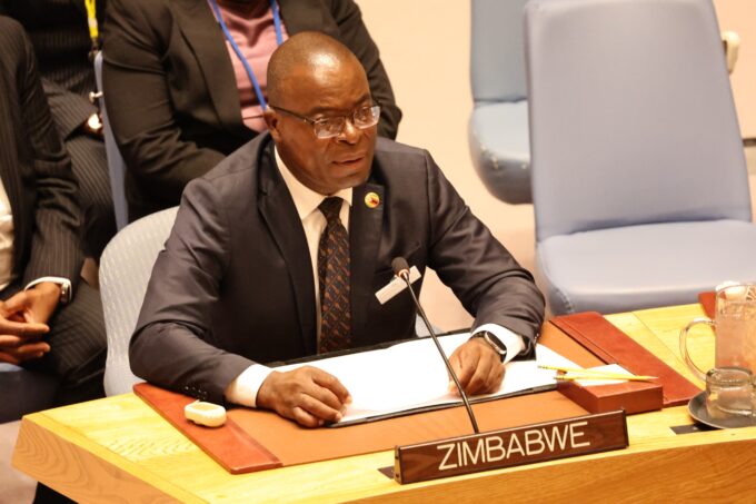 Zimbabwe's Minister of Foreign Affairs and International Trade, Prof. Amon Murwira, addresses the United Nations Security Council High-Level Open Debate on "Upholding the Purposes and Principles of the UN Charter and Strengthening the UN-Centered International System" in New York on Tuesday
