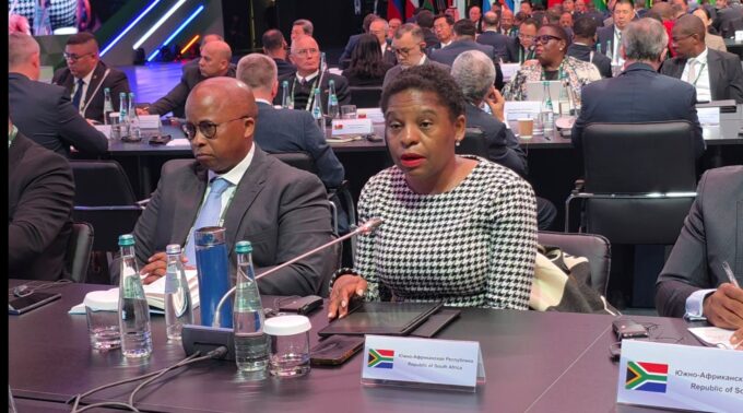 South Africa's Minister in the Presidency Khumbudzo Ntshavheni addresses the opening session of the Third International Security Forum in Moscow, Russia, on 28 May 2026. (Picture: The Presidency of the Republic of South Africa)