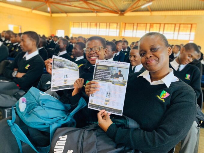 Learners from Swazi National High School attend the ESIA school engagement on Tuesday, where they were addressed by ESIA Executive Director Dr. Ndiphethe Mabila and representatives from ACCA. Photo: ESIA