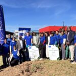 EU Ambassador to Eswatini Karsten Mecklenburg, Mbabane Mayor Thulani Mkhonto, Eswatini Environment Authority Executive Director Gcina Dladla and other officials and youth climate leaders pose for a group photo during the launch of EU Green Week 2026 at Extension 3 Park in Mbabane. Photo by EU in Eswatini