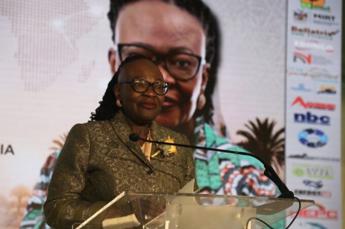 Namibia's Minister of International Relations and Trade, Ambassador Selma Ashipala-Musavyi, delivers the keynote address on behalf of President Dr. Netumbo Nandi-Ndaitwah at the 3rd Invest in Africa 2026 Trade Expo and Business Summit in Swakopmund on Thursday, 29 May 2026