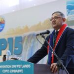 South Africa's Deputy Minister of Forestry, Fisheries and the Environment, Narend Singh, pictured during the COP15 Zimbabwe Convention on Wetlands on 24 July 2025. Photo: IISD