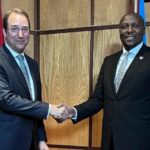 Prime Minister Russell Mmiso Dlamini and Austrian Deputy Minister of Foreign Affairs Ambassador Nicolaus Marschik during their bilateral meeting in Mbabane on Tuesday