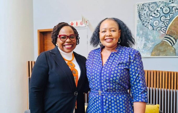 Foreign Affairs Minister Senator Pholile Shakantu and Zimbabwe's Minister of Women Affairs Senator Monica Mutsvangwa pictured together. Photo: Supplied