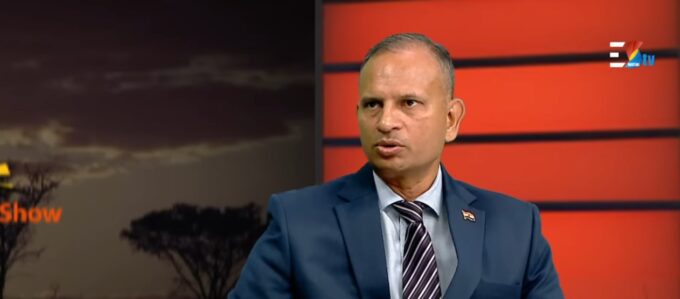 India's High Commissioner to Eswatini, N. Ram Prasad, during his interview on Eswatini Television on Tuesday, 12 May 2026. | Picture: Eswatini TV