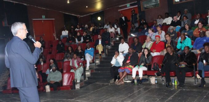 EU Ambassador addressing the audience: EU Ambassador to Eswatini Karsten Mecklenburg addresses the audience during the closing ceremony of the fifth European Film Festival held at the Mbabane Theatre Club on 16 May 2026. Photo: European Union in Eswatini
