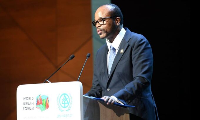 His Majesty King Mswati III addresses the 13th World Urban Forum in Baku, Azerbaijan. Photos: Simon Shabangu, State Photographer