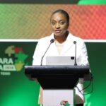 Nigeria's Minister of Industry, Trade and Investment, Dr Jumoke Oduwole, addresses delegates at the Biashara Africa 2026 forum in Lomé, Togo, on 18 May 2026.