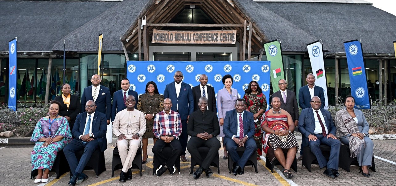 SADC Ministers of Foreign Affairs pose for a group photo at the conclusion of their three-day strategic retreat at Skukuza in the Kruger National Park, Mpumalanga, South Africa, on Saturday.
