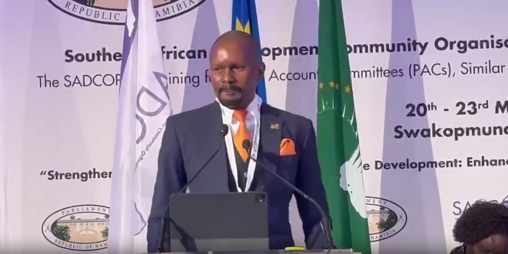 ATAF Vice Chairperson Sam Shivute addresses SADCOPAC delegates in Swakopmund, Namibia. | Photo: ATAF