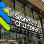 The Standard Chartered bank logo is seen at their headquarters in London, Britain