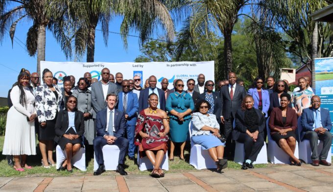 Ministers, Commissioners and Partners pause at the launch of the project. UNDP Eswatini/Mantoe Phakathi